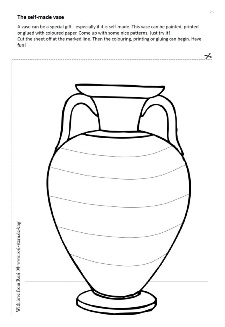 colouring page - I am creative for you: 3 years - vase