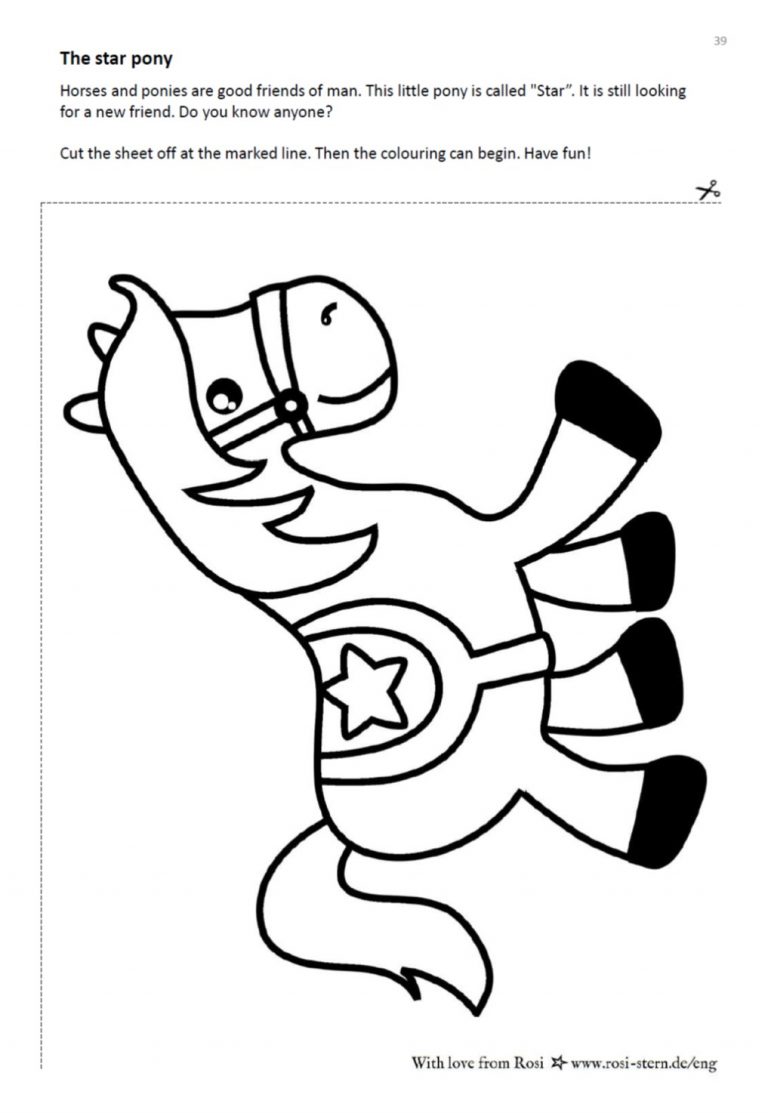 colouring page - I am creative for you: 3 years - pony