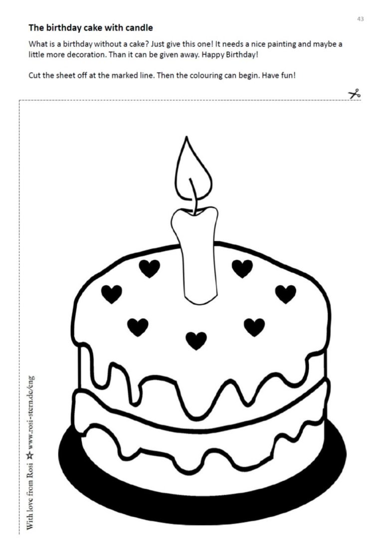 colouring page - I am creative for you: 3 years - cake