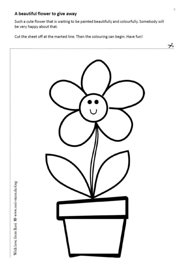 colouring page - I am creative for you: 3 years - flower