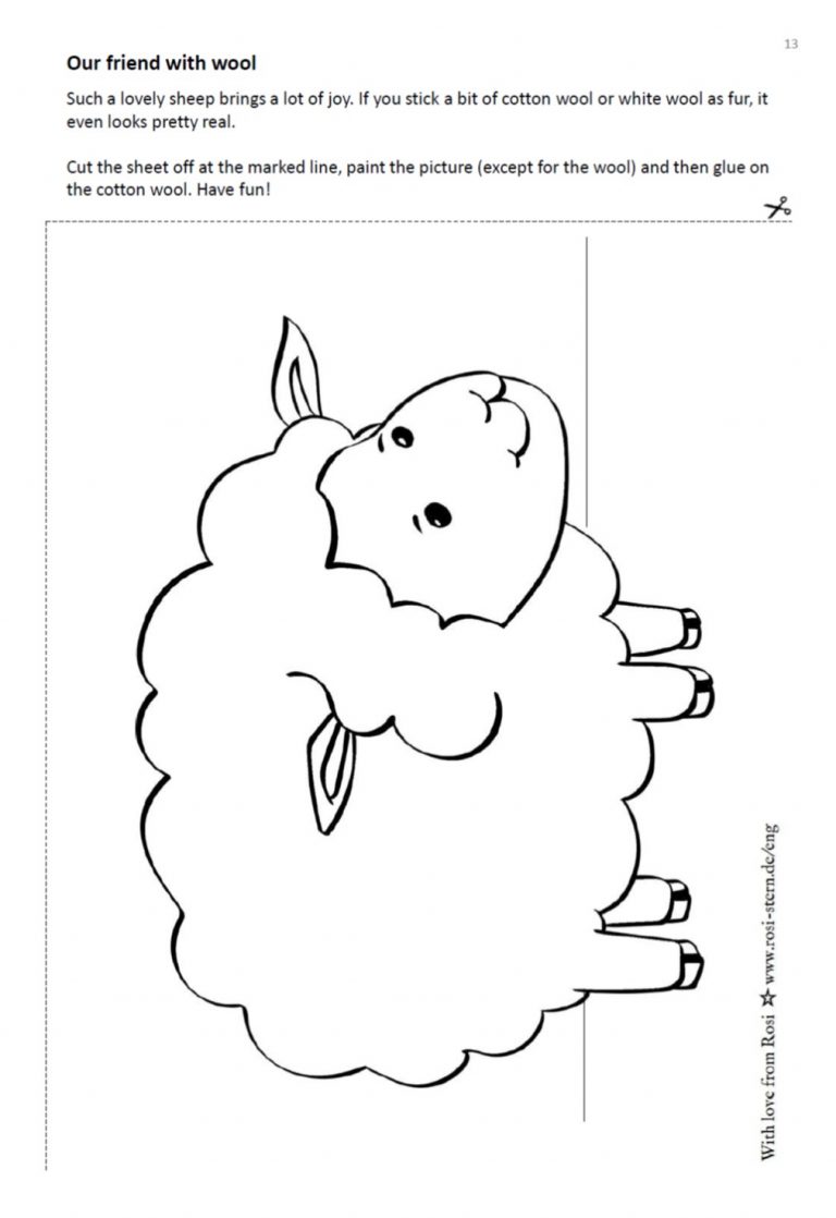 colouring page - I am creative for you: 3 years - sheep