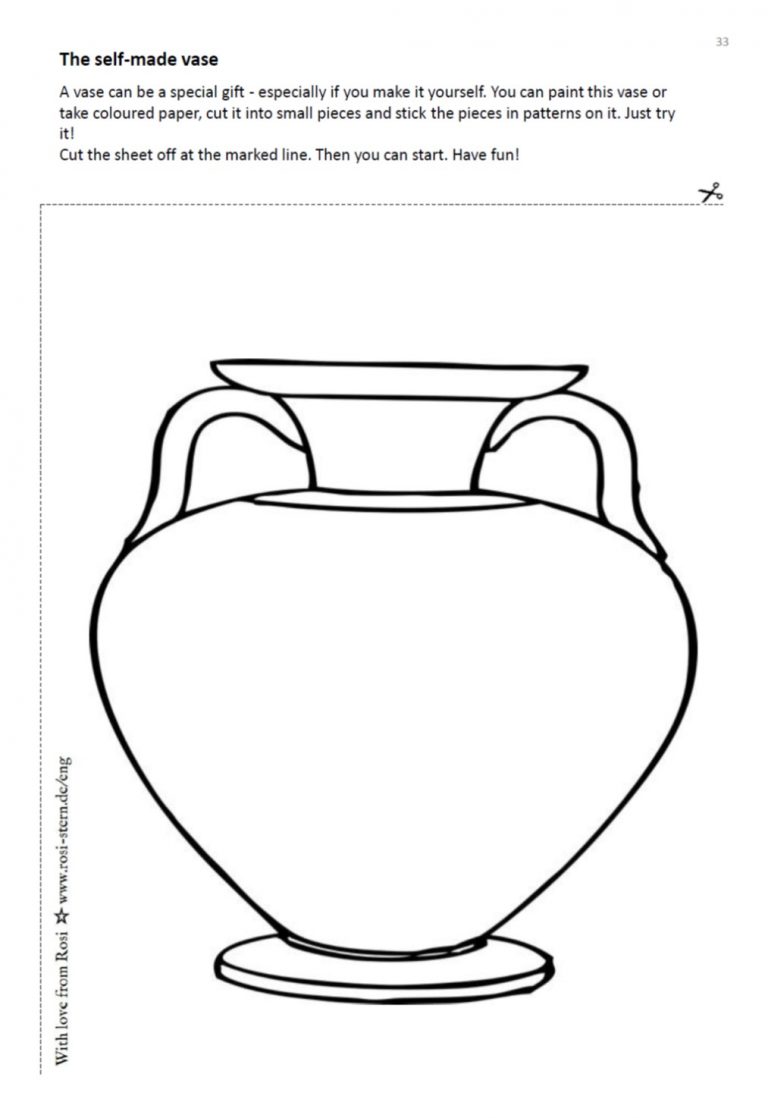 colouring page - I am creative for you: 6 years - vase