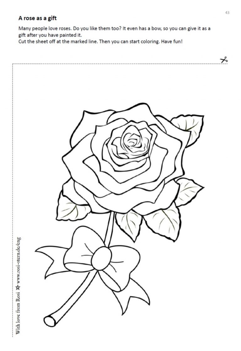 colouring page - I am creative for you: 6 years - rose