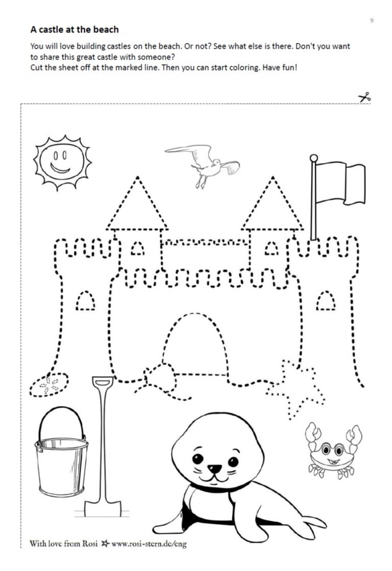 colouring page - I am creative for you: 6 years - castle