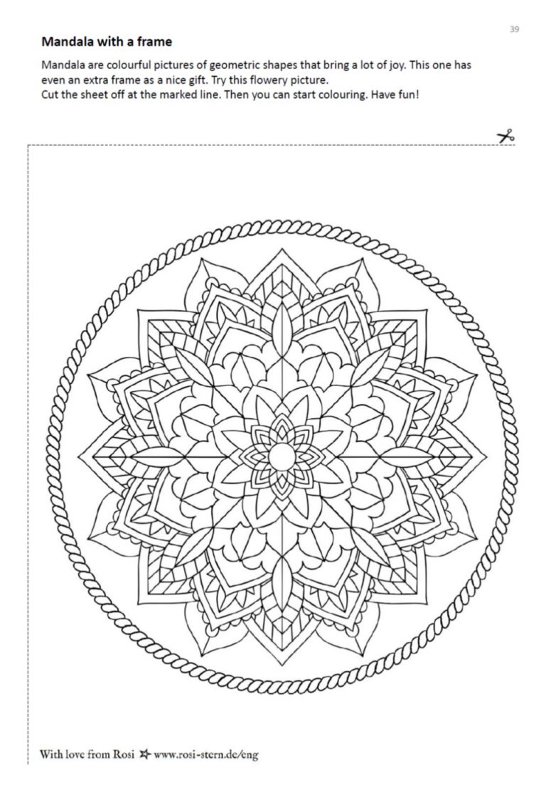 colouring page - I am creative for you: 9 years - mandala
