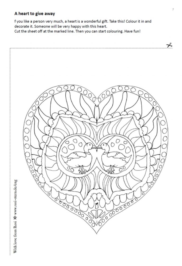colouring page - I am creative for you: 9 years - heart
