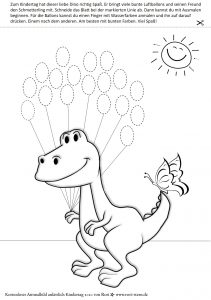 kostenloses Ausmalbild für Kinder ab 3 Jahre - Dino