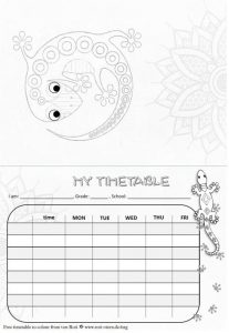 free timetable for school to print and colour