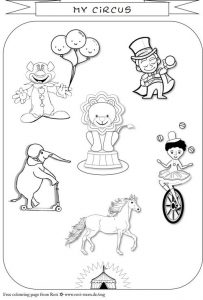 free colouring page to print - circus
